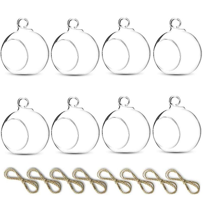 NUPTIO Pcs of 8 Hanging Glass Terrarium Air Plant Candle Holders Home Wedding Party Centerpieces Decor Indoor Outdoor Air Plant Terrariums - Image 1